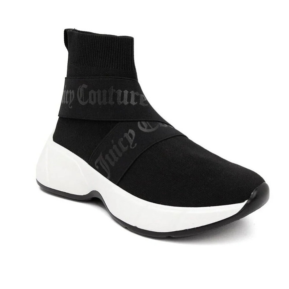 Juicy Couture Y2K Inspired Streetwear Black Platform NEW Knit Sock Sneakers Sz.8 - Picture 1 of 10